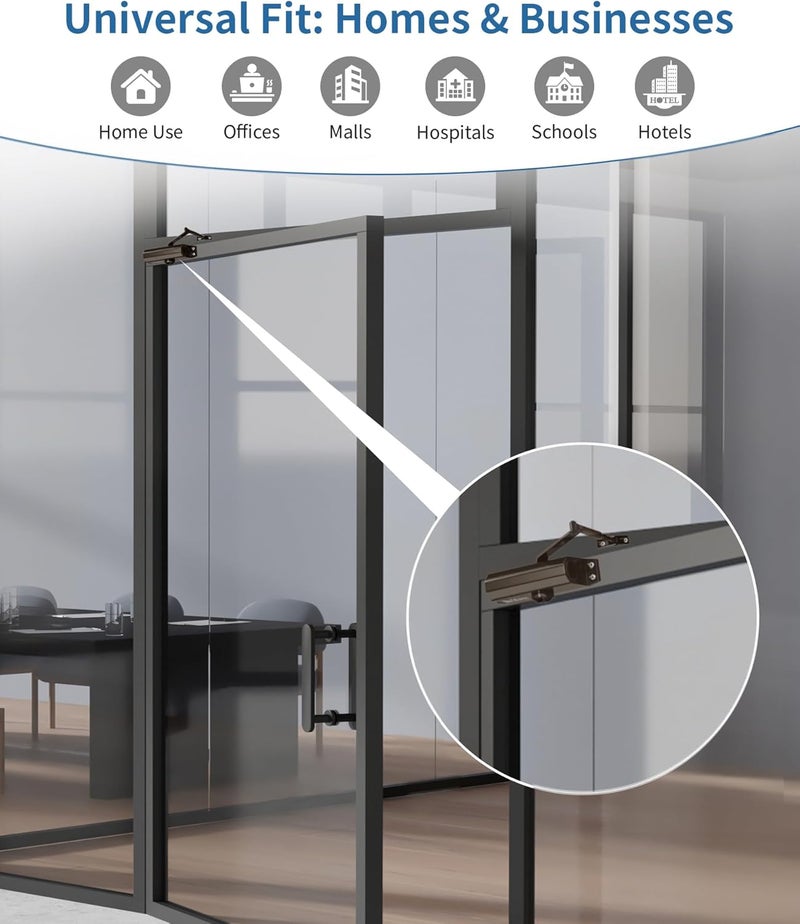 Baridwon Large Classic Coffee Door Closer - Matte Finish Commercial Closer, No Slam Hydraulic System for High Traffic Doors - Image 4
